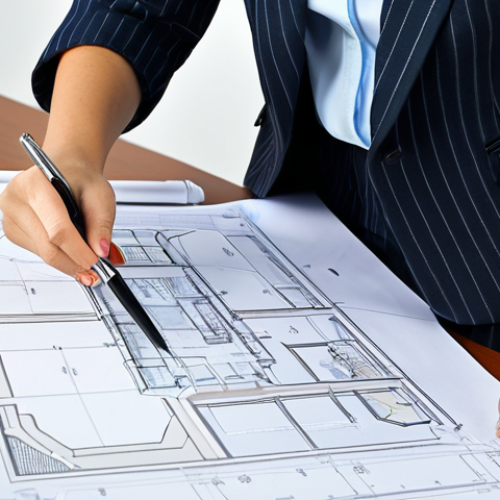 Analyzing Building Plans**

"A professional building surveyor, fully clothed in appropriate office attire, carefully examining architectural blueprints at a bright, modern office desk. She is using a magnifying glass to inspect details. Focus on the intricate lines and symbols of the plan. Safe for work, appropriate content, perfect anatomy, natural proportions, professional setting, well-formed hands, proper finger count, modest dress."

**