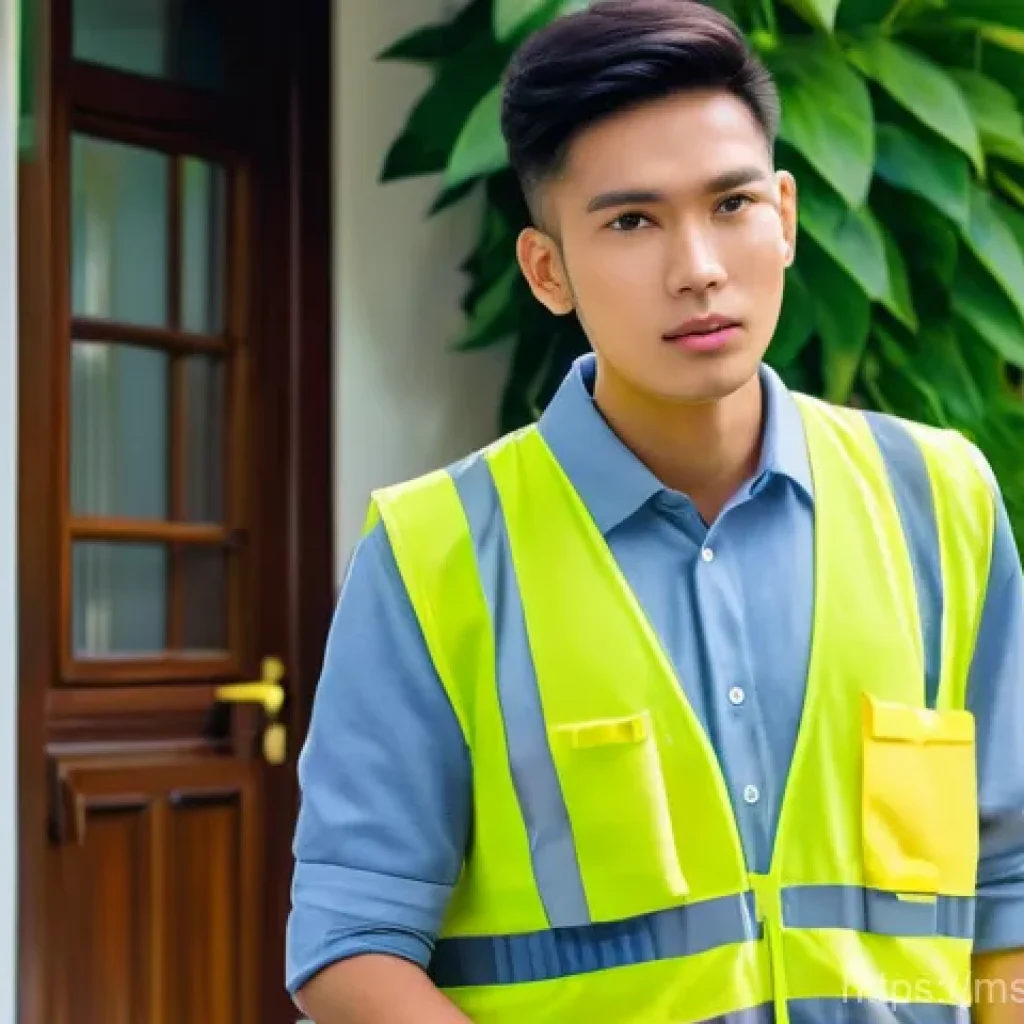 건축평가사의 연차별 업무 능력 발전법 - **A young Malaysian junior property appraiser, in their early 20s, wearing a smart casual outfit con...