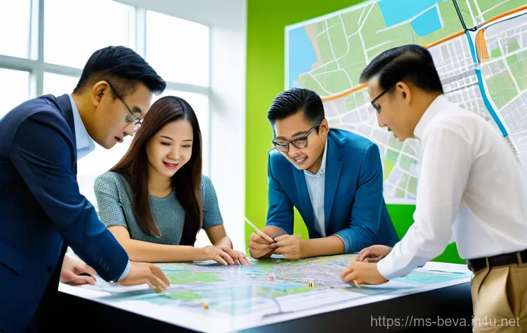 건축평가사와 도시계획 전문가의 협업 - **Prompt:** "A male Malaysian building surveyor, in his late 30s, wearing a crisp orange safety vest... 건축평가사와 도시계획 전문가의 협업 - **Prompt:** "A male Malaysian building surveyor, in his late 30s, wearing a crisp orange safety vest...