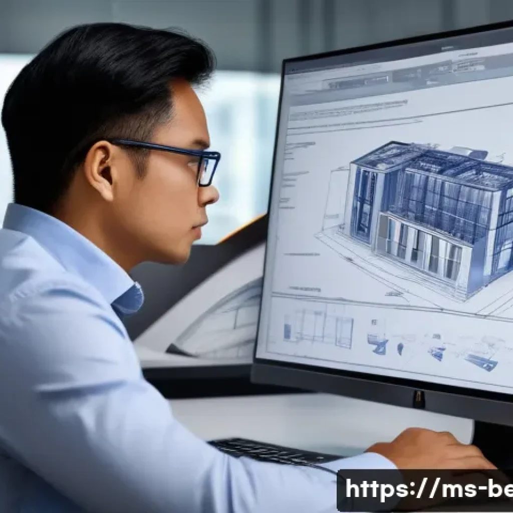 건축평가 실무에서의 필수 소프트웨어 - A professional Malaysian structural engineer using advanced structural analysis software on a high-r...