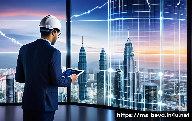 건축평가 전문가의 최신 평가 기법 - A highly detailed digital illustration of a modern building assessment scene in Kuala Lumpur, Malays...