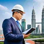 건축평가사 이직 성공기 - A professional building appraiser in Malaysia conducting a thorough on-site inspection of a mid-rise...