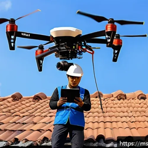 건축평가 전문가로서 기술 트렌드 따라잡기 - A professional building inspector operating a drone equipped with a high-resolution camera, flying a...