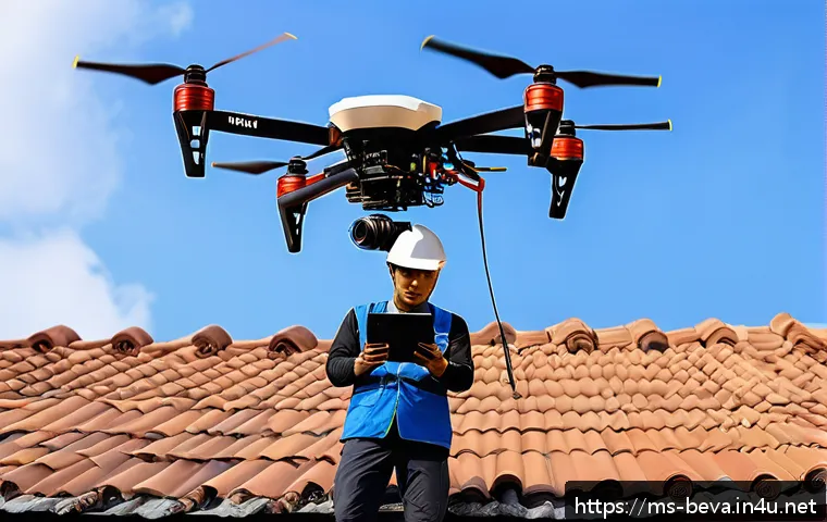 건축평가 전문가로서 기술 트렌드 따라잡기 - A professional building inspector operating a drone equipped with a high-resolution camera, flying a...