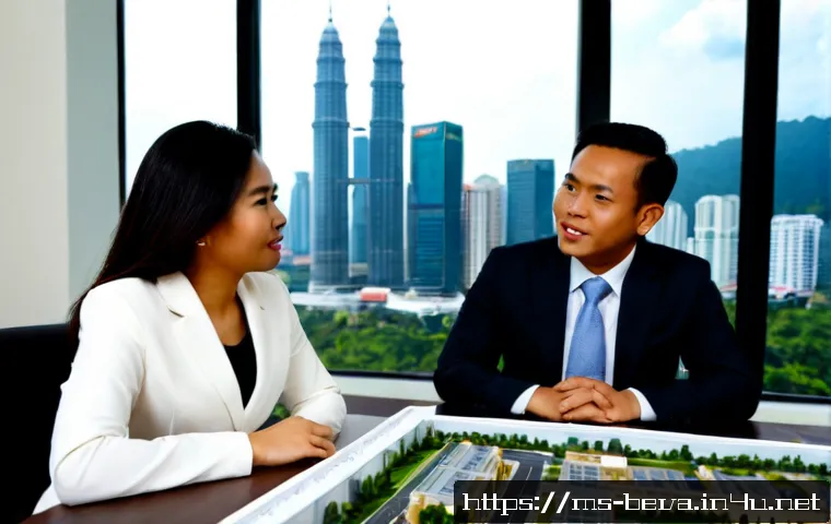 Home 30 건축평가사와 관련된 유명 전문가 인터뷰 - Photorealistic editorial interview scene with a respected Malaysian property valuation expert in a s...